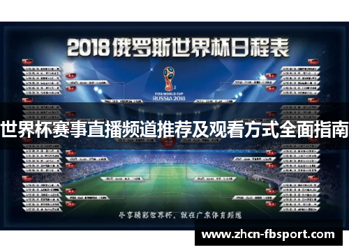 世界杯赛事直播频道推荐及观看方式全面指南